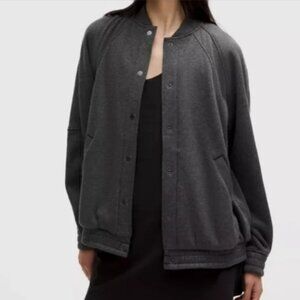 Lululemon Oversized Scuba Varsity Jacket Gray XL/ XXL
